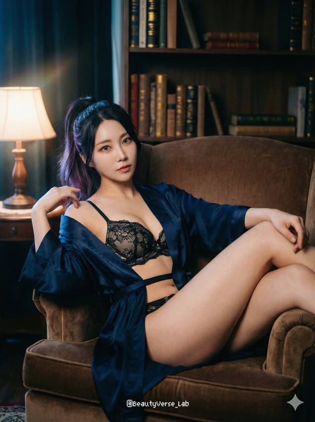 Cinematic Lingerie Portrait in Vintage Study — output