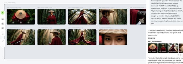 Comic / Storyboard - Cinematic Female Warrior Portrait Prompt — output