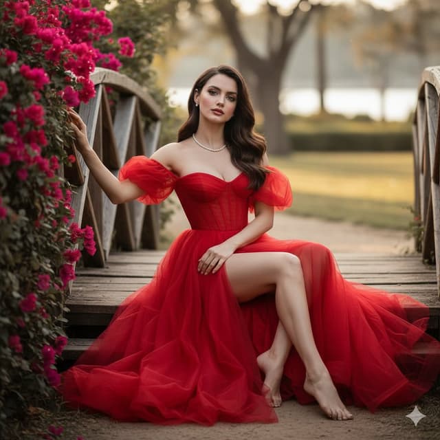 Cinematic Fine-Art Portrait of Ana de Armas in a Red Gala Dress — output
