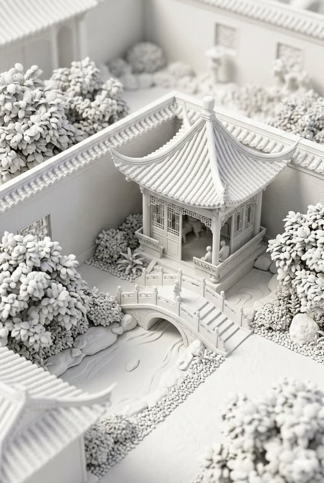 Game Asset - Chinese Garden Clay Render Prompt (Nano Banana 2) — output