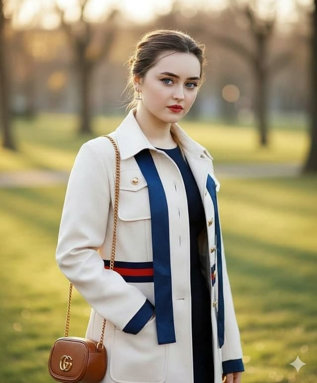 Social Media Post - Vogue Style Luxury Trench Coat Fashion Portrait — output