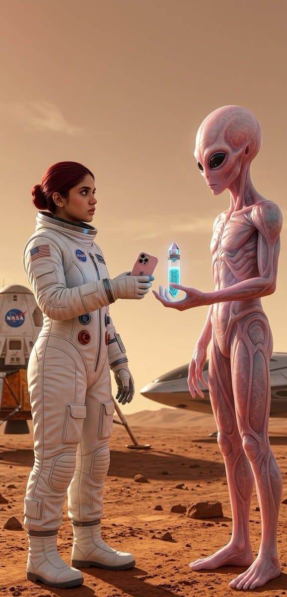 Comic / Storyboard - Martian Astronaut and Alien Exchange — output