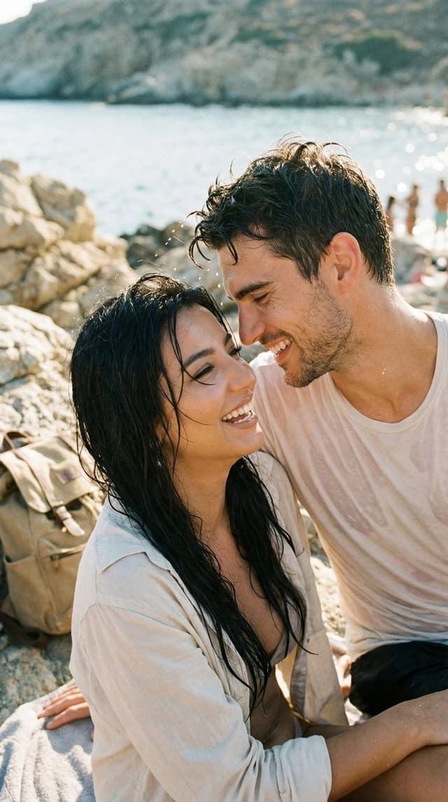Social Media Post - Photorealistic Candid Travel Romance Film Still — output