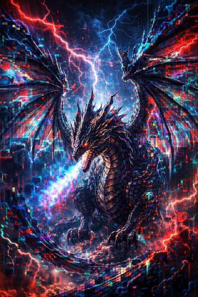 Game Asset - Glitch Storm Dragon Prompt — output