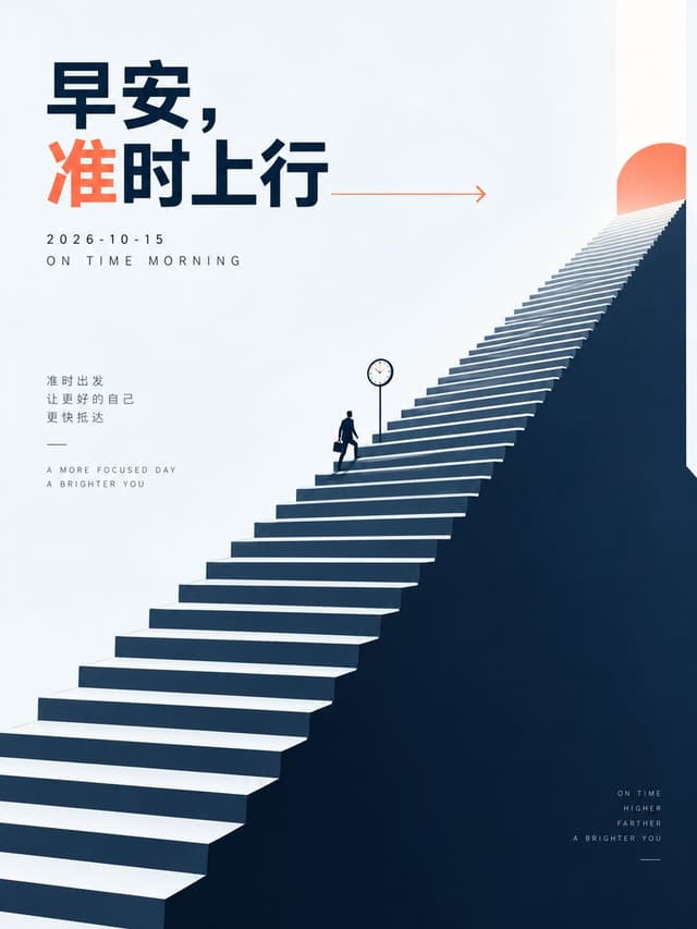 Social Media Post - Minimalist Staircase Morning Poster