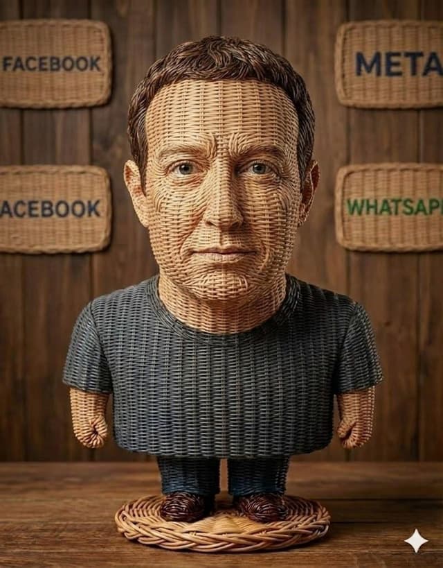 E-commerce Main Image - Stylized Wicker Caricature Figurine — output