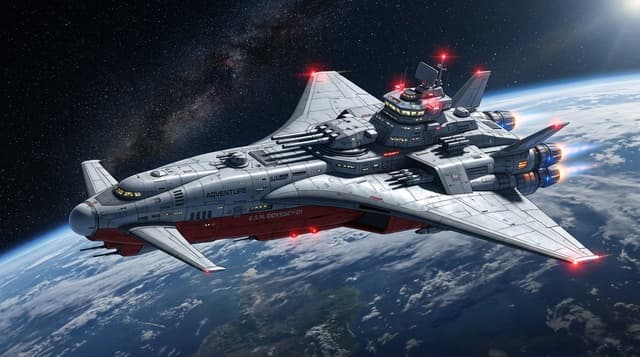 Game Asset - High-Resolution 2.5D Illustration Prompt for Winged Space Battleship — output