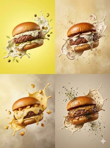 Product Marketing - Hyper-realistic Floating Burger Commercial Shots — output