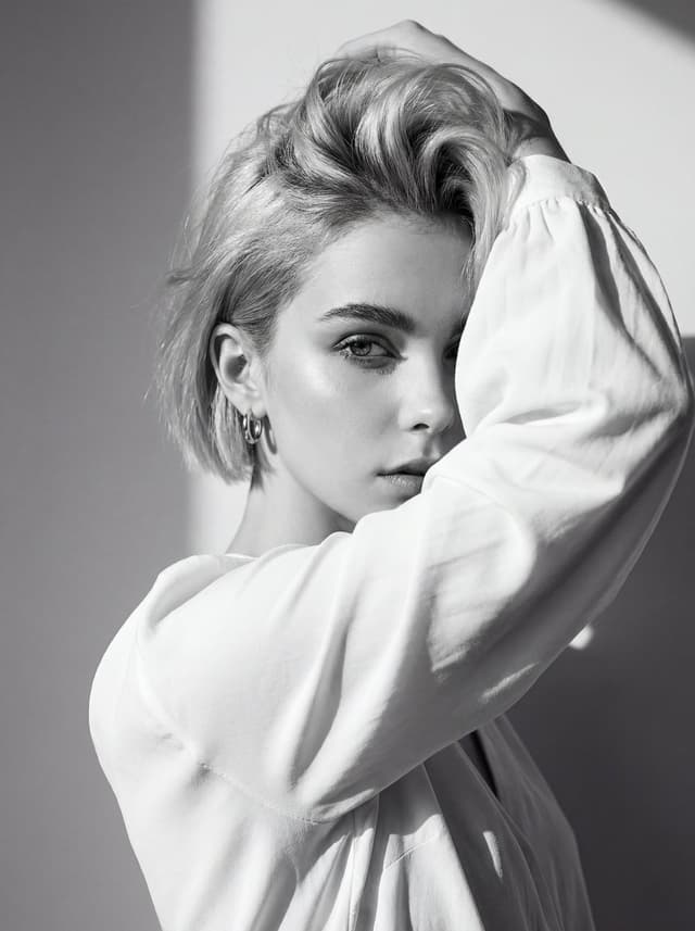 Product Marketing - High-Fashion Editorial Portrait (Monochrome) — output
