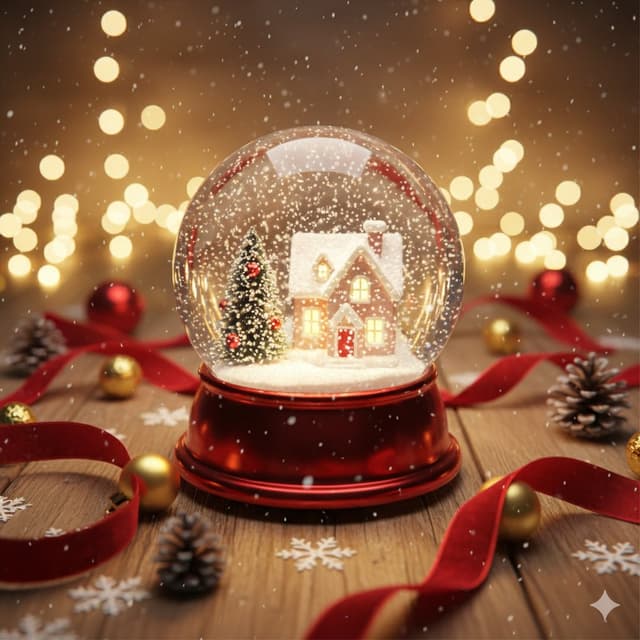 Cinematic Christmas Snow Globe Scene — output