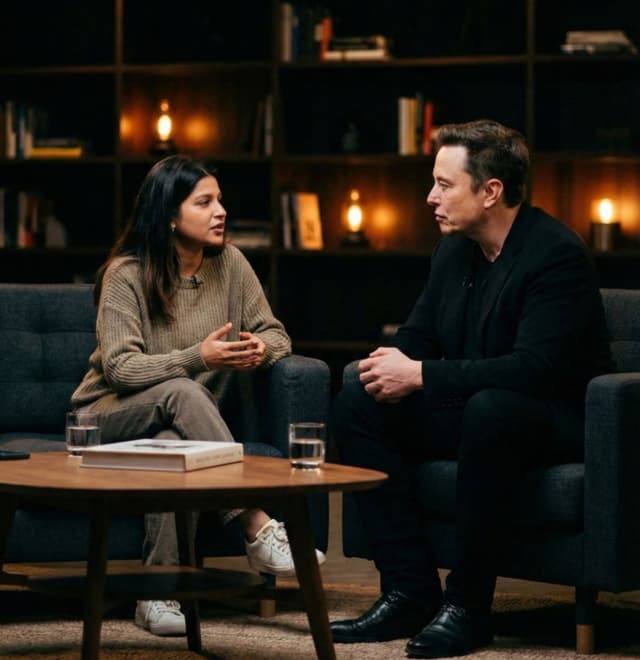 YouTube Thumbnail - Talk-Show Style Celebrity Interview Photo — output