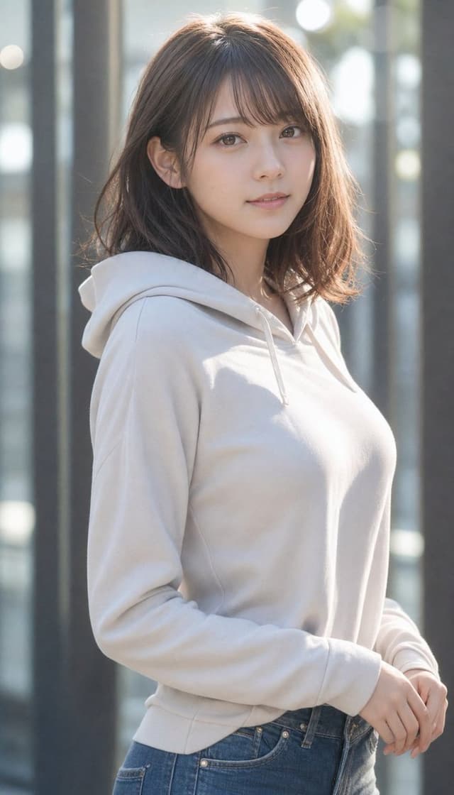 Profile / Avatar - Realistic Japanese Woman Hoodie Portrait — output