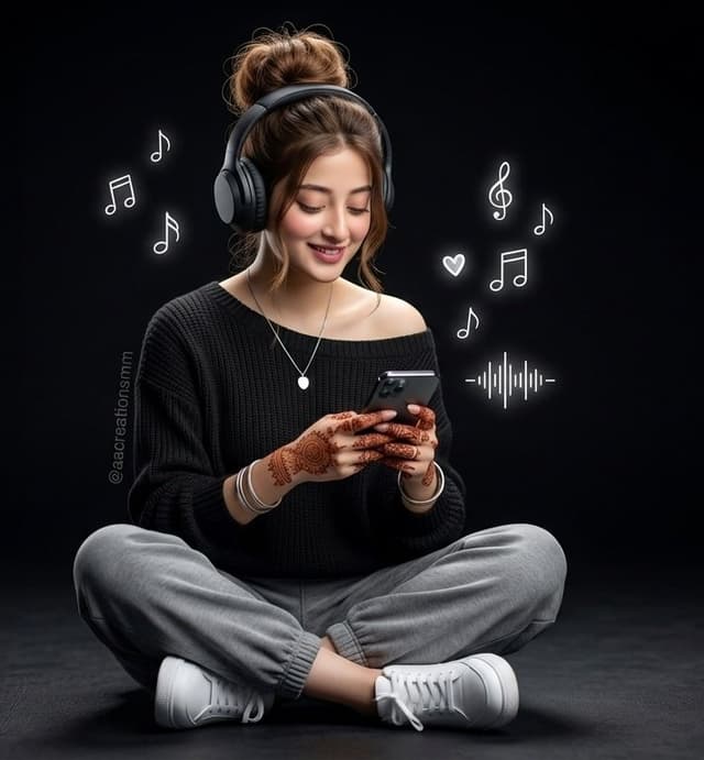 Profile / Avatar - 3D Anime Girl with Headphones — output
