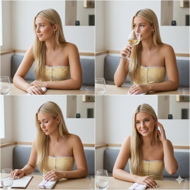 Summer Lifestyle Editorial Collage in Restaurant — output