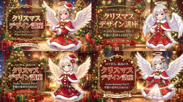 YouTube Thumbnail - Christmas Angel Design Course Eyecatch Prompt (YAML Structure) — output
