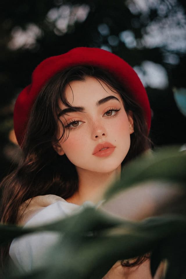 Profile / Avatar - Dreamy Red Beret Garden Portrait — output