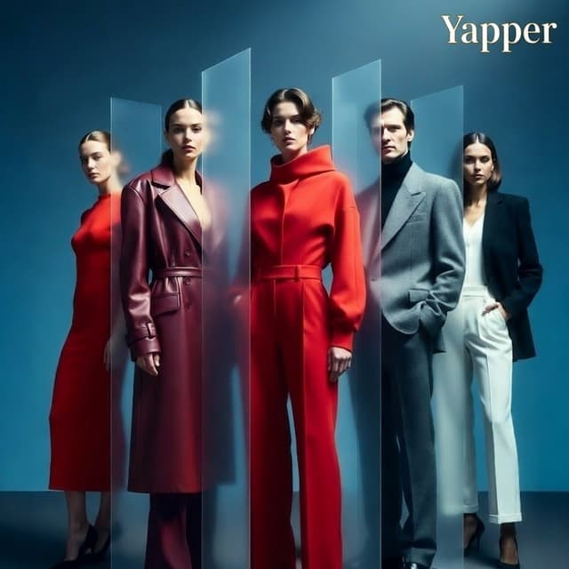 Poster / Flyer - Cinematic Poster of Five Models with Vertical Panel Distortion — output