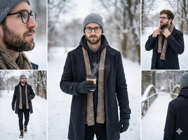 Multi-Shot Cinematic Fashion Collage in Winter — output