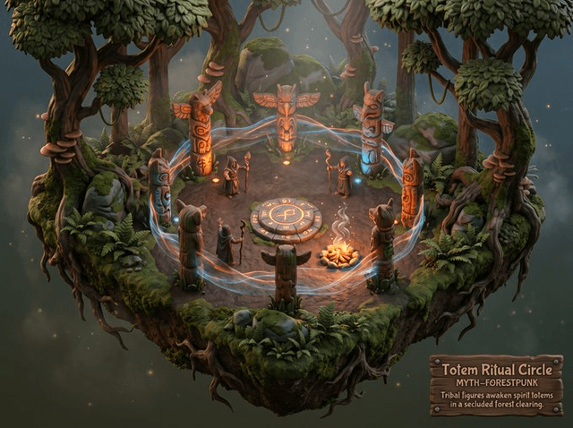 Game Asset - Whimsical Mythpunk Forest Ritual — output