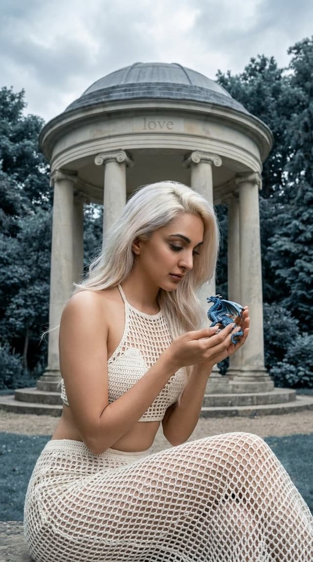 Social Media Post - Woman with Platinum Hair and Snake — output