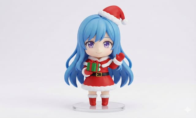 E-commerce Main Image - Chibi Santa Character Figure Generation Prompt — output