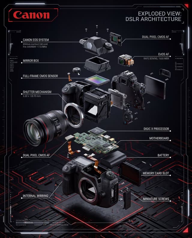 Infographic / Edu Visual - Exploded View DSLR Infographic — output