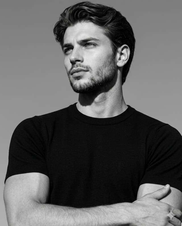 Profile / Avatar - High-Contrast Monochrome Editorial Portrait — output