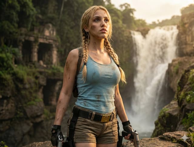 Game Asset - Lara Croft Inspired Action Editorial Portrait — output