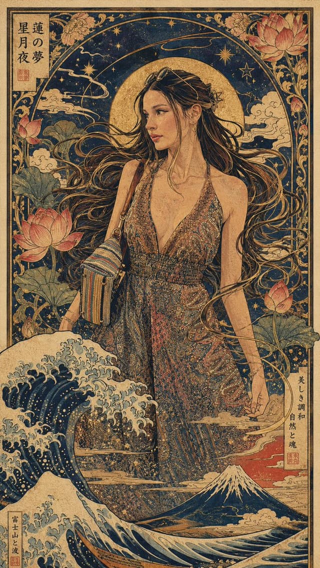 Social Media Post - Art Nouveau & Ukiyo-e Fusion Portrait — output