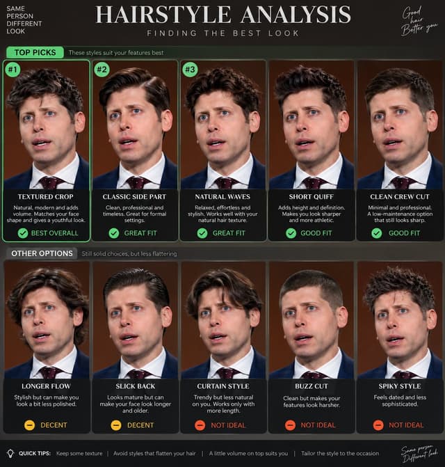 Infographic / Edu Visual - Hairstyle Analysis Comparison Portrait — output