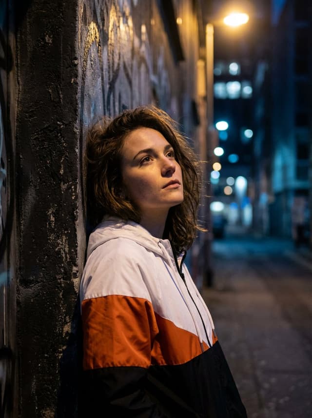 Dramatic Urban Portrait with Overhead Lighting — output