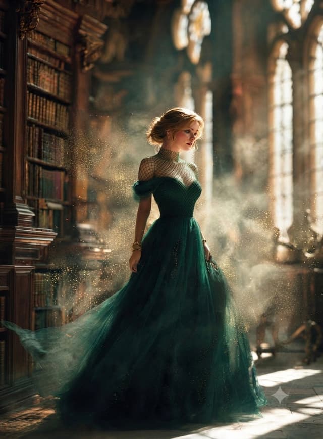 Comic / Storyboard - Fantasy Woman in Gothic Library — output