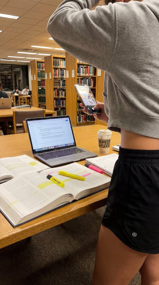 Profile / Avatar - College Studying Candid Photo Prompt — output