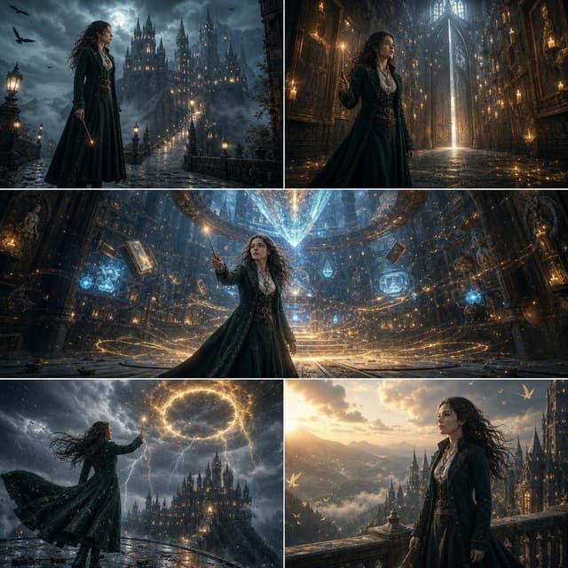 Comic / Storyboard - Five-Frame Gothic Wizard Storyboard — output