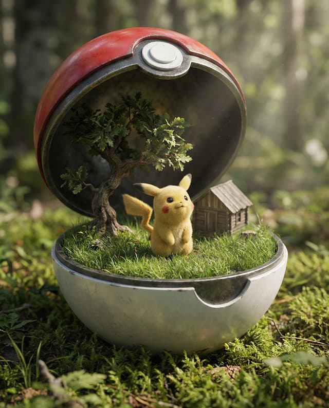 Miniature World Diorama Inside a Sphere — output