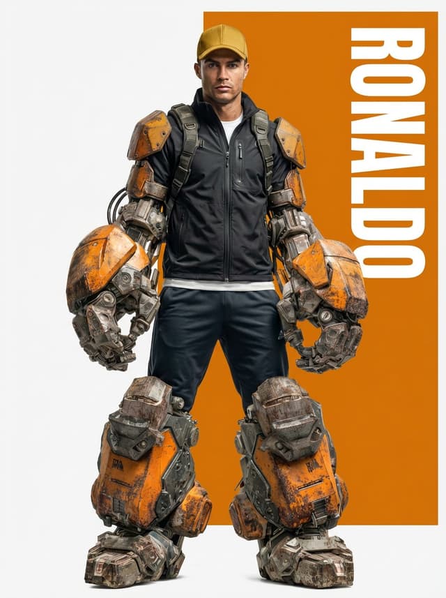 Ronaldo Futuristic Exoskeleton Portrait Prompt — output