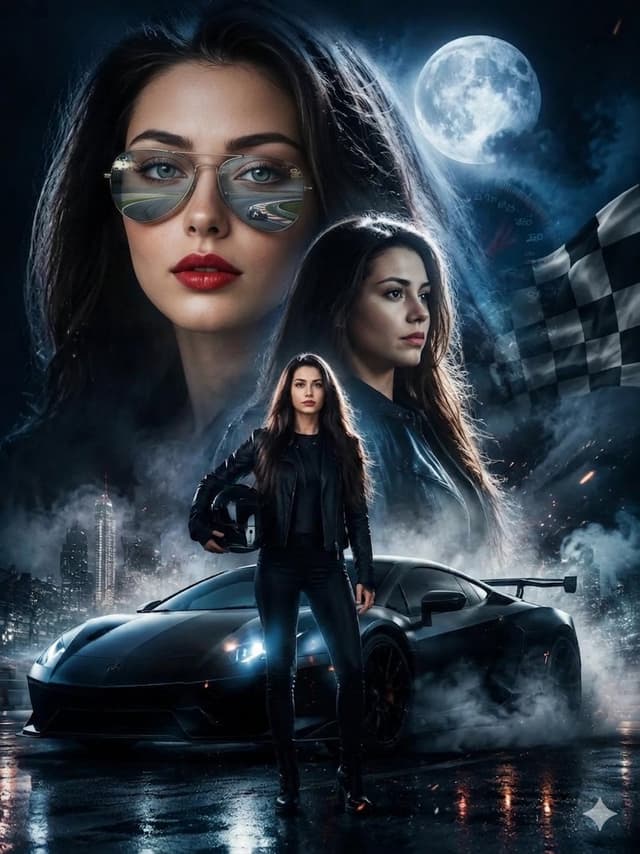 Comic / Storyboard - Female Street Racer Movie Poster — output