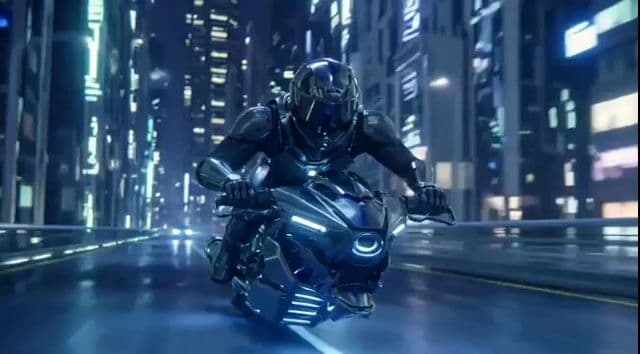 Futuristic Hoverbike Rider Video Prompt — cover