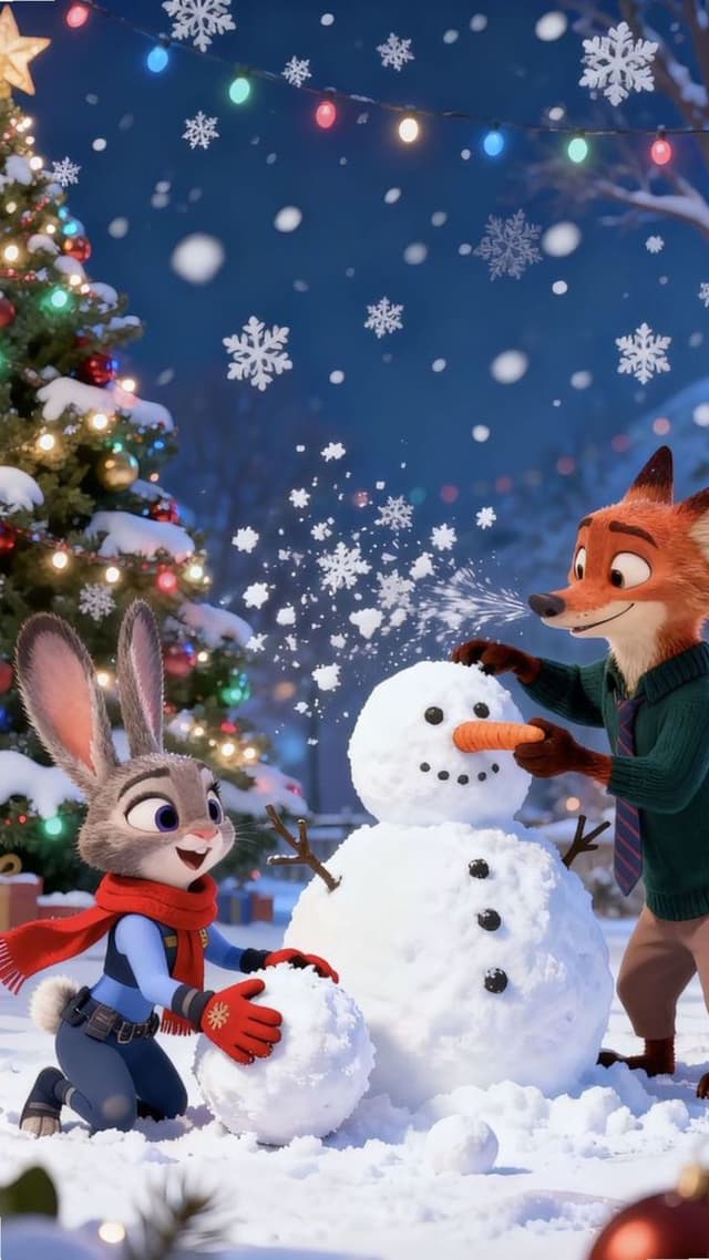 Game Asset - Zootopia Style Snowman Building Scene — output