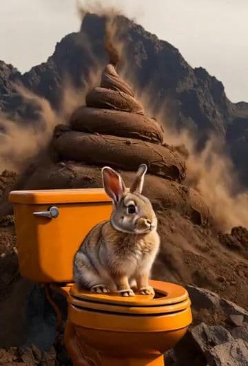 Humorous Bunny on Toilet Video Prompt — cover