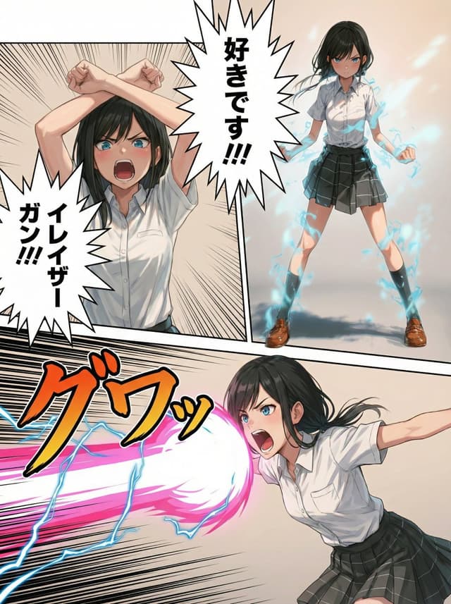 Comic / Storyboard - Eraser Gun Style Prompt for Nano Banana Pro (Fighting Pose Stage) — output
