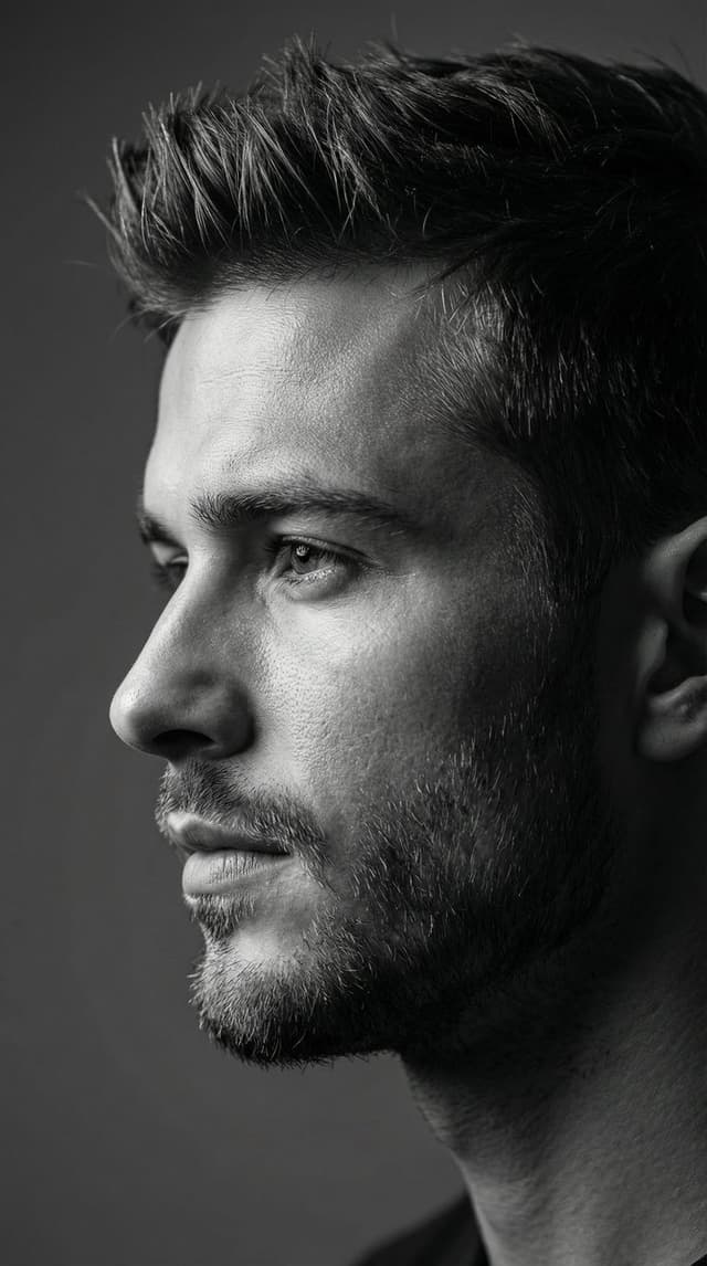 Dramatic Black and White Male Portrait — output