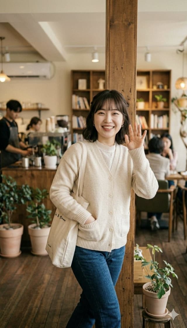 Profile / Avatar - Cozy cafe interior portrait — output