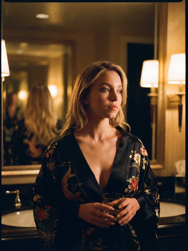 Cinematic Tokyo Hotel Portrait Prompt (Sydney Sweeney Likeness) — output