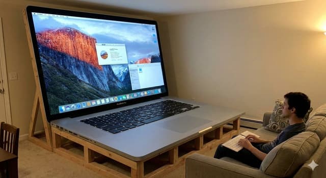 Generate a 100-inch MacBook image — output