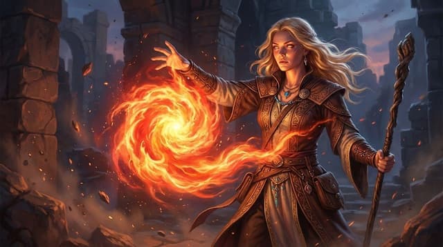 Game Asset - Hyperrealistic D&D Female Fire Mage — output