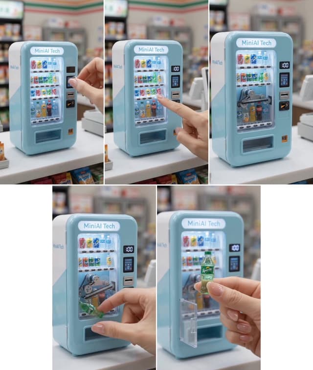 Comic / Storyboard - MiniAI Tech Vending Machine Collage — output