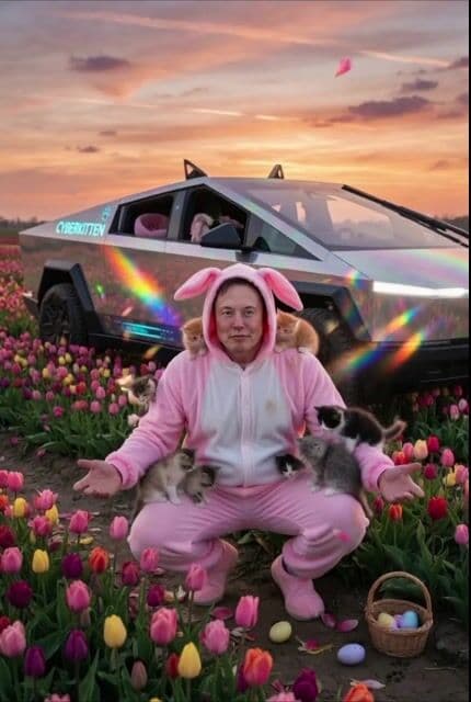 Cyberkitten Tulip Field Easter Scene — cover