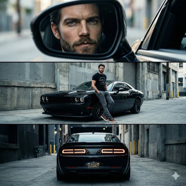 YouTube Thumbnail - Cinematic Automotive Triptych Portrait Prompt — output