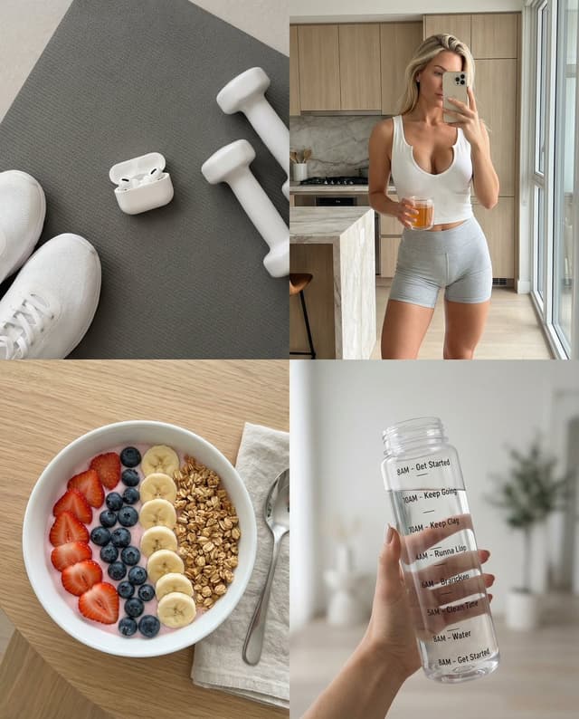 Product Marketing - 2x2 Wellness and Fitness Lifestyle Collage Prompt — output